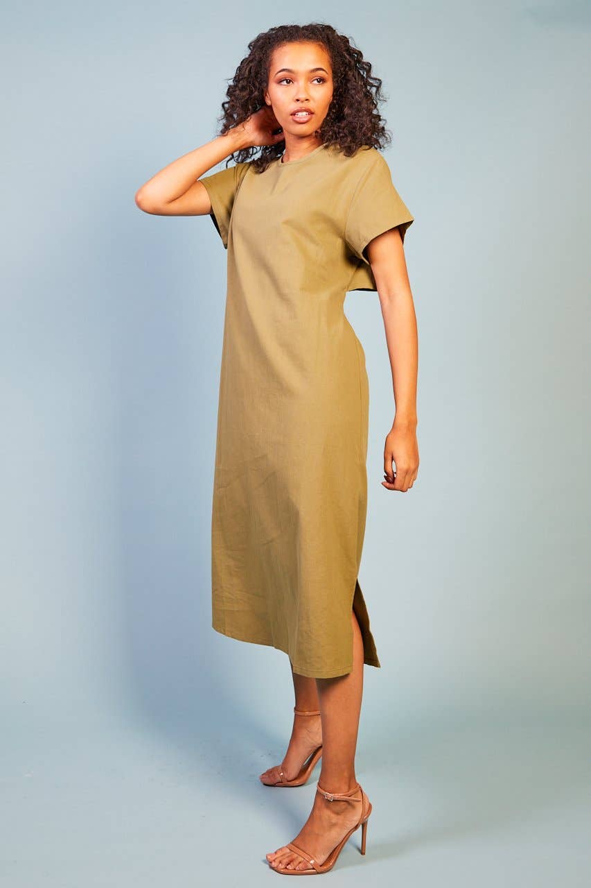 Baloot Clothing - Venta al por mayor Vestido - Mujer - Vestido Penina con Mangas Cap y Detalle en la Espalda2