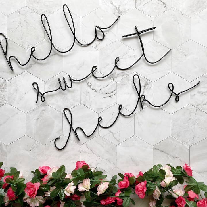 Hello Sweet Cheeks | Wire Word Sign | Bathroom Decor | Funny Bathroom Sign | Wire Words | Wire Wall Art | Wall Hanging | Home Decor for wholesale by Wonder Wire Design