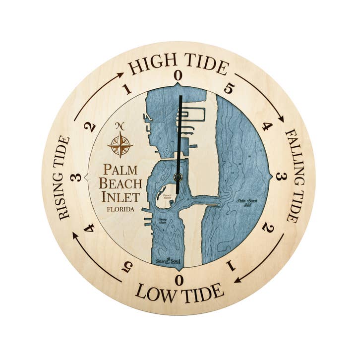 Sea & Soul Nautical Chart Art - Wholesale Wall Clock - Florida East Coast Nautical Chart Tide Clock-Many Locations118