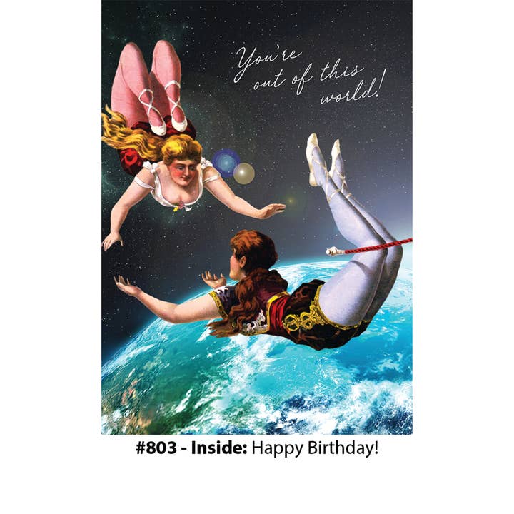 "Out Of This World" - Vintage Art Style Birthday Card for wholesale by Magik Missile