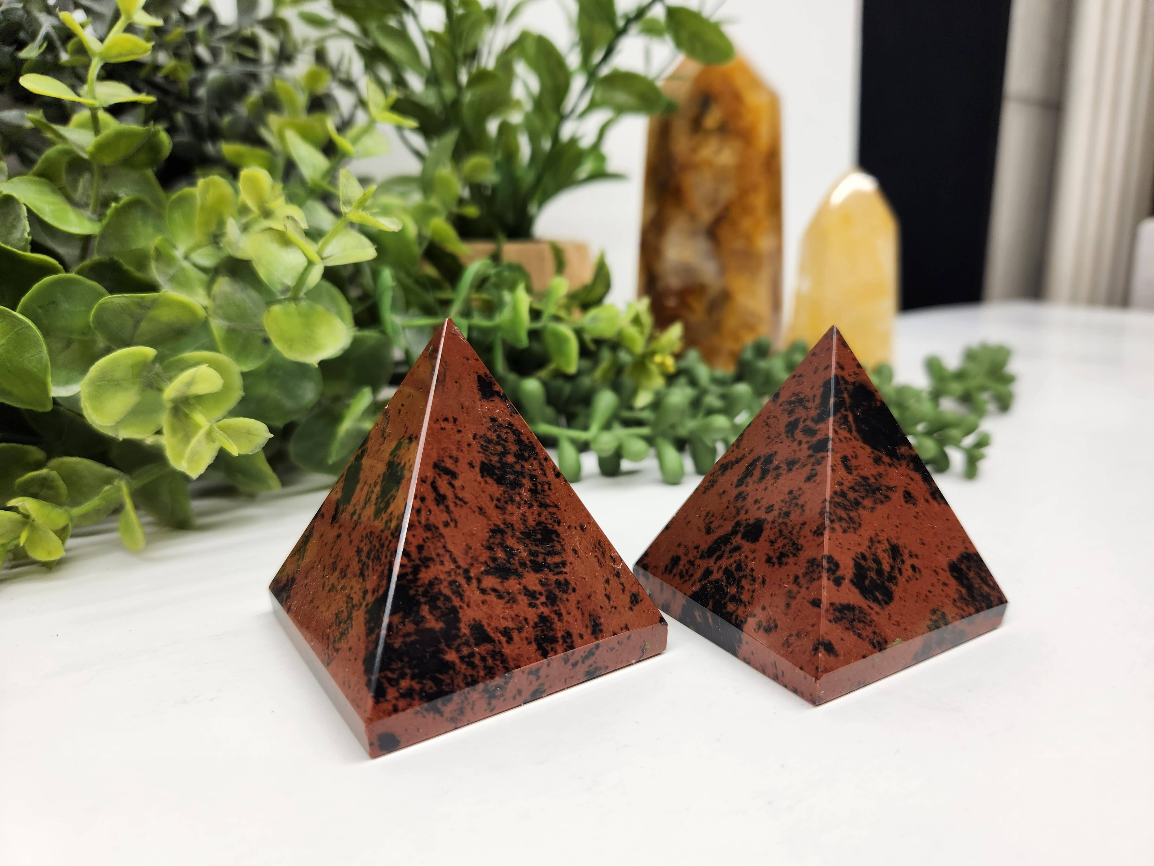 Meraki Gemstones - Wholesale Spiritual Stone/Crystal - Mahogany Obsidian Polished Semi-Precious Gemstone Pyramid5cm2