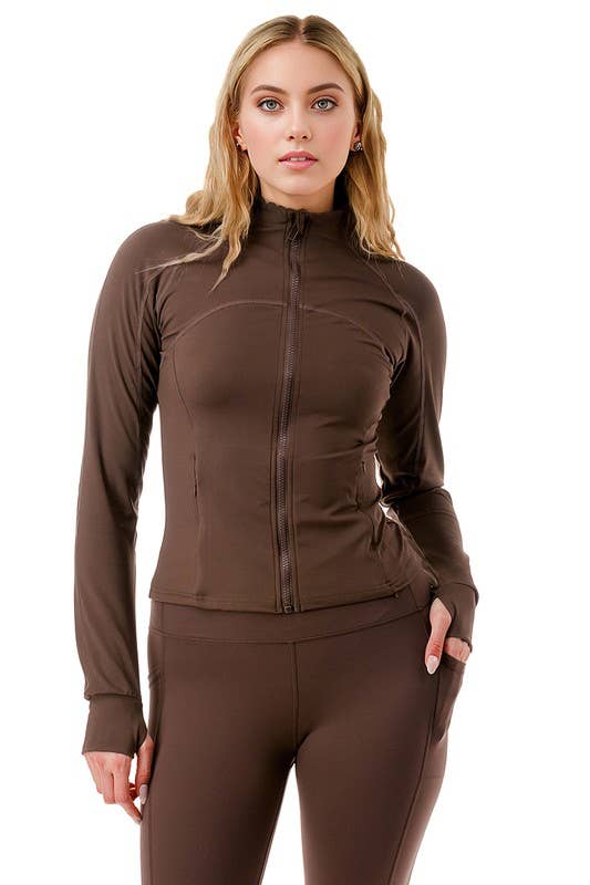 Color 5 – Casaco de desporto - Mulher por atacado – Casaco premium de cor sólida para atividade física com bolsos11