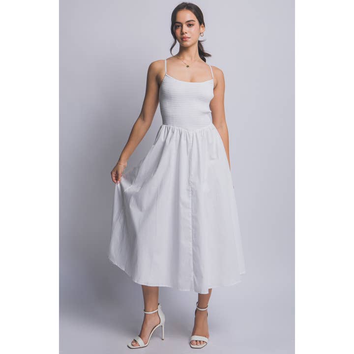 Smocked Bodice Midi Dress for wholesale by HiteJeans