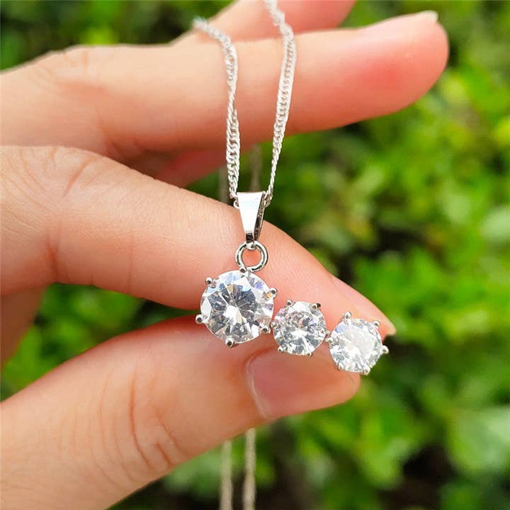 Silver Diamond-studded Jewellery for wholesale on Faire