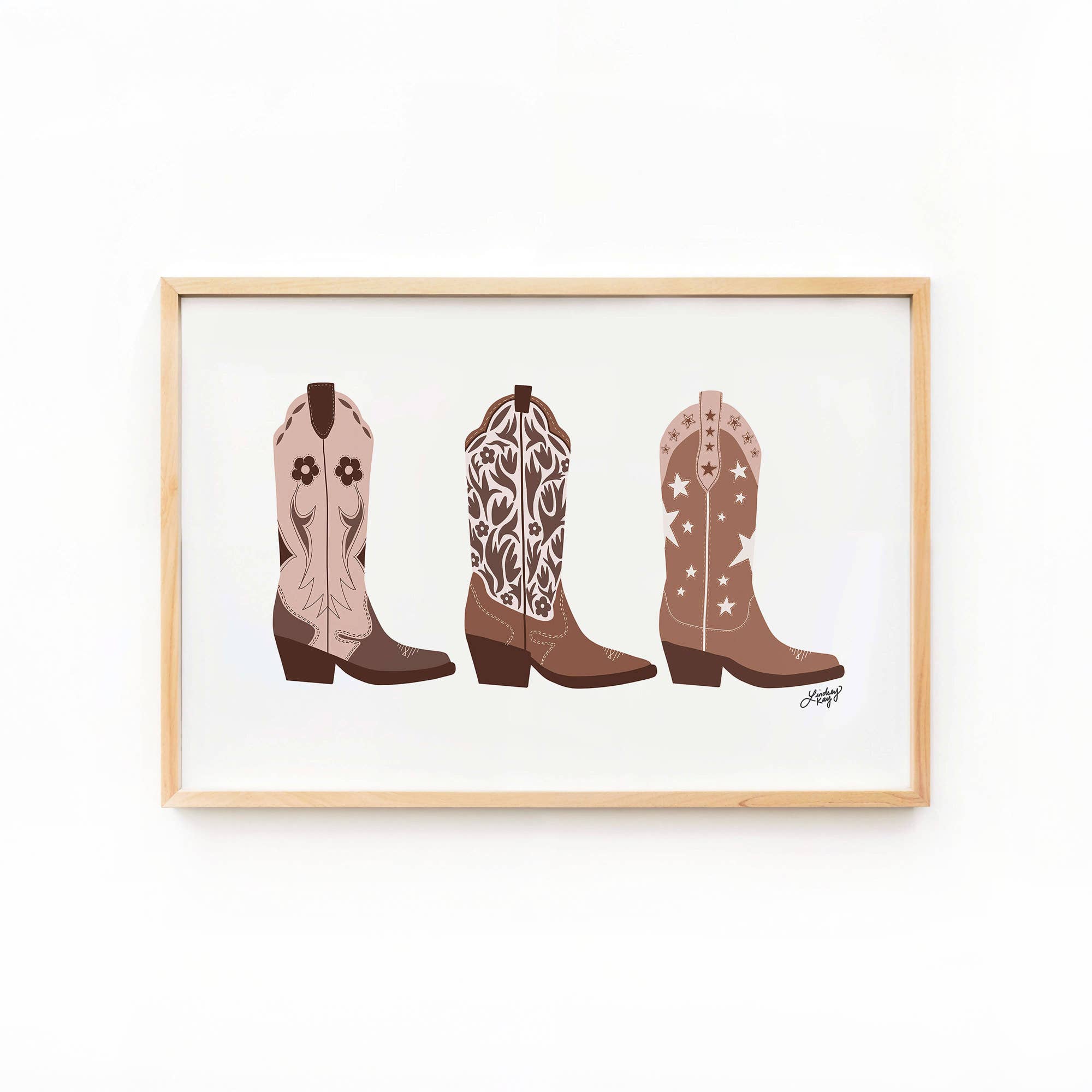 Lindsey Kay Collective - Wholesale Art Print - Cowgirl Boots Illustration - Art Print3
