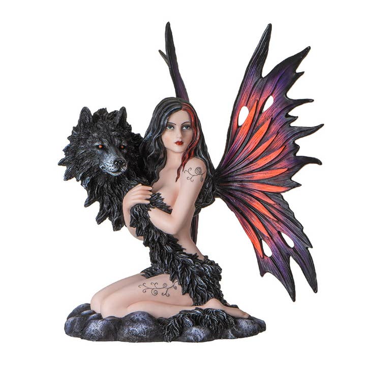 Pacific Trading - Venta al por mayor Figura decorativa - Hada con lobo1