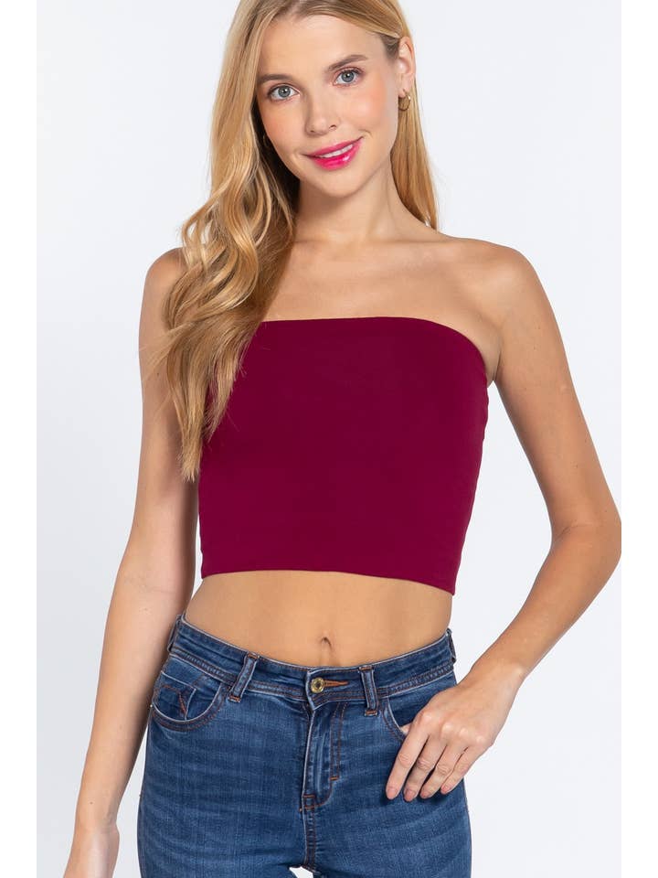 Active Basic | Active USA - Wholesale Bustier - Women's - Crop Tube Cotton Jersey Top