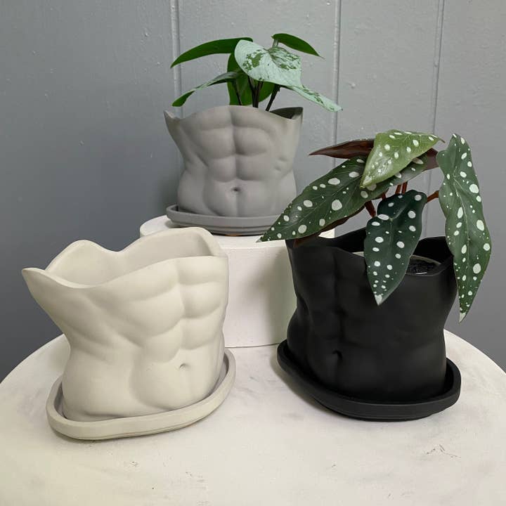 Fancy Concrete - Vente Pot - SIXPOT - Pot de Corps pour Hommes | Torse d'Homme en Béton | Pot pour Hommes2