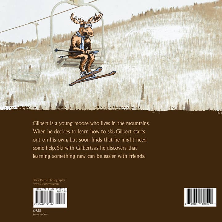 Gilbert The Moose - Rick Pieros Photography - Vendita all'ingrosso Libro per l'infanzia (3-5) - Gilbert l'Alce Impara a Sciare - Libro per bambini1