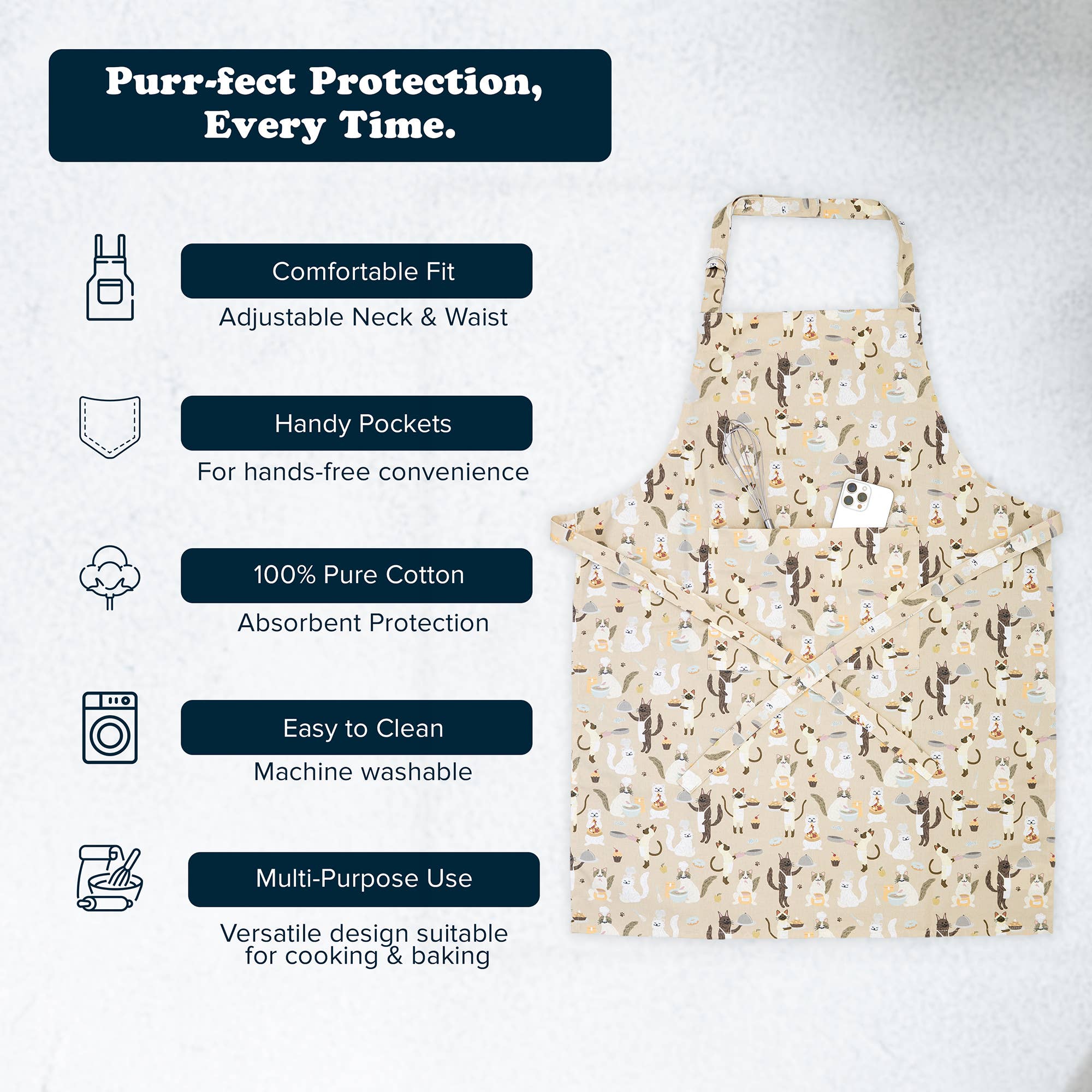 Puppington – wholesale Apron – Feline Foodies Apron Gift for Cat People, Cat Ladies & Cooks2