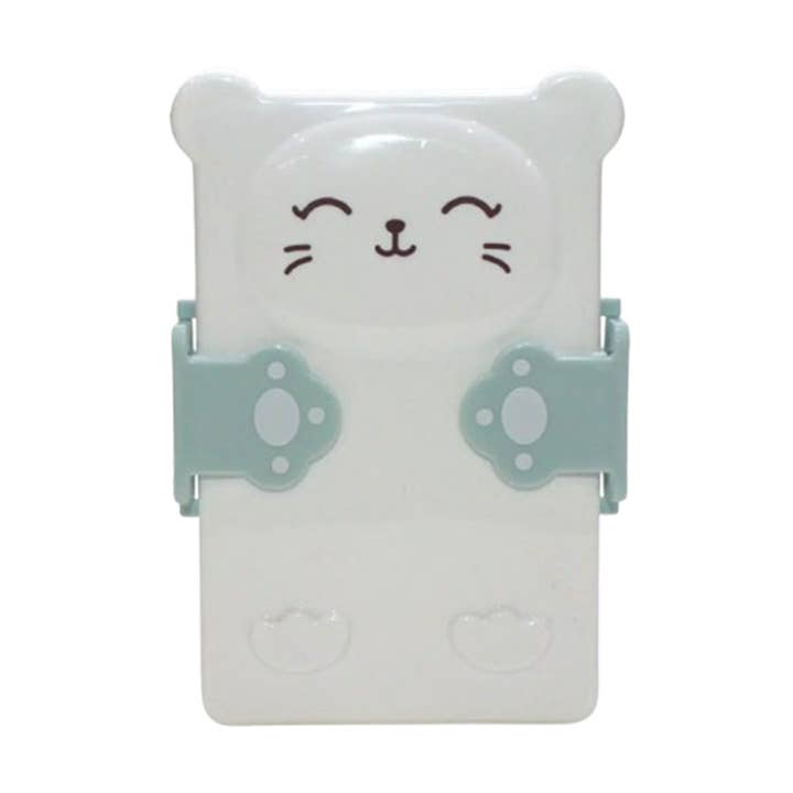 BPA-free Cat Lunchbox Snack Box - Mint for wholesale by Yuko B