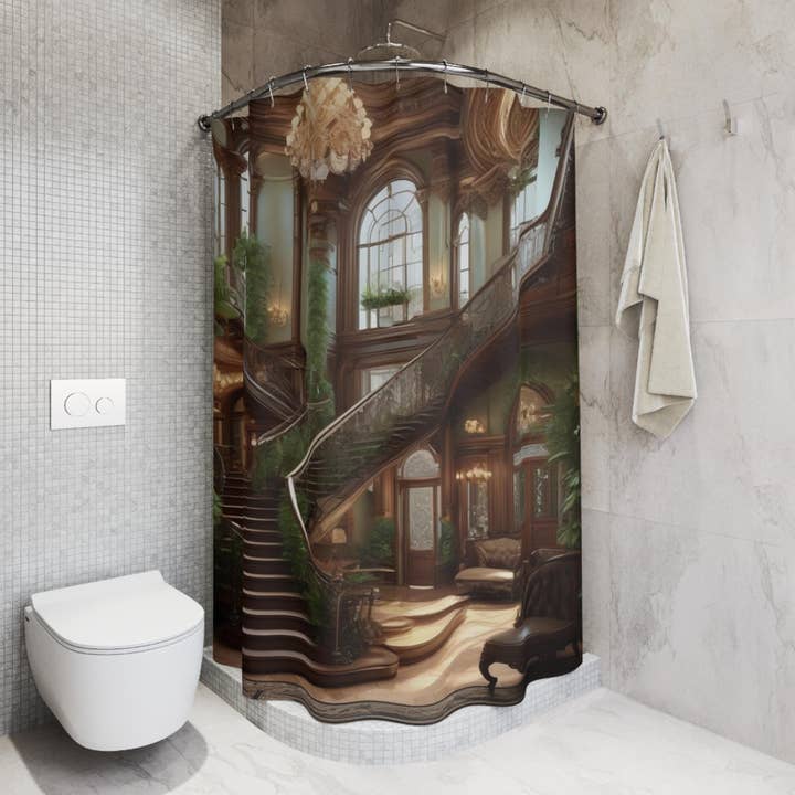 Grand Atrium Elegant Polyester Shower Curtain for wholesale by LadyKCreations1