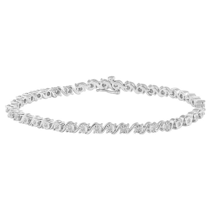 1/3ct tw Diamond Infinity Wave Tennis Bracelet in Sterling S for wholesale by Fifth and Fine