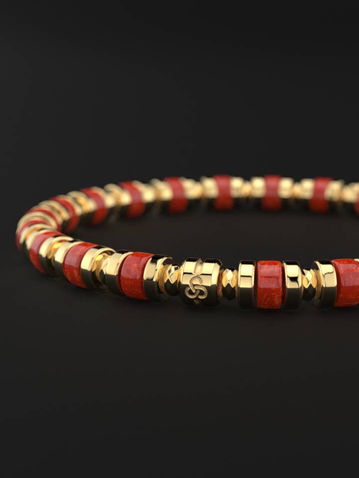 Rød Jade Armbånd 6mm | Spacer for engroshandel hos Seekers Men's Jewelry