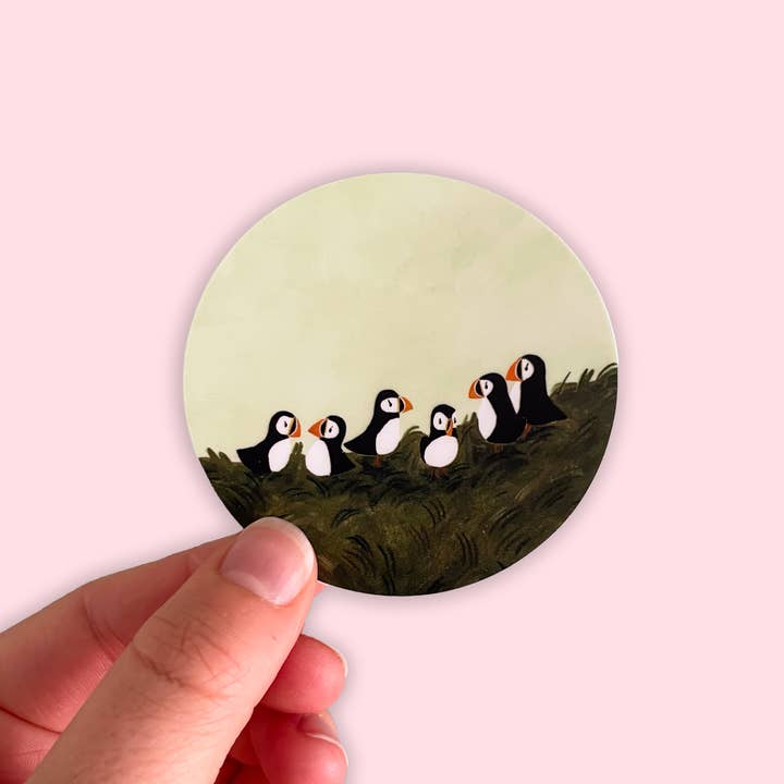 Puffins - Vinyl Sticker for wholesale by Leah Bees Creations