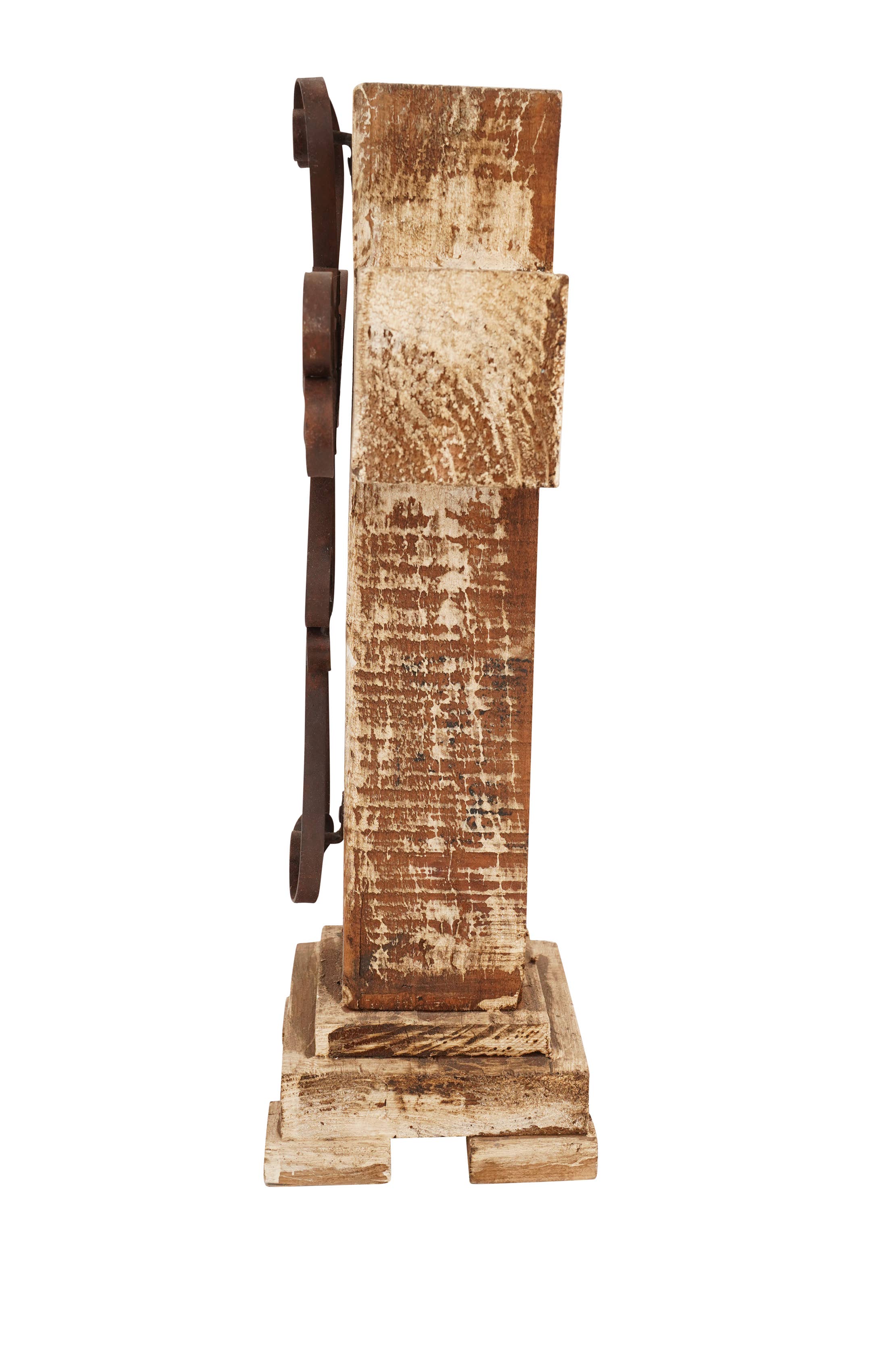 My Amigos Imports - Wholesale Decorative Tabletop Object - Laredo Pedestal Wood Cross-Farmhouse-Wood & Iron-8x17Hx4D3