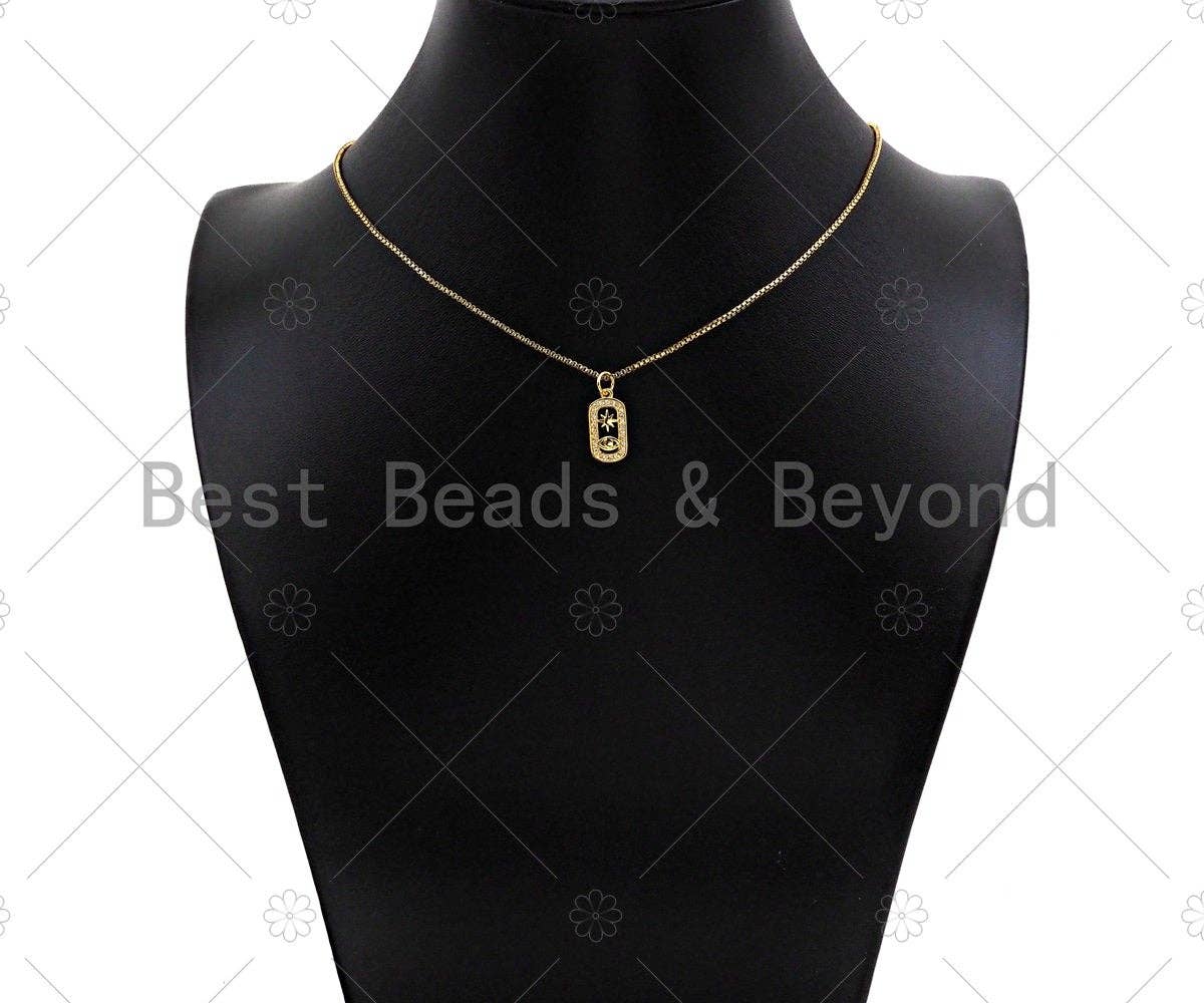 BestBeads&Beyond - Vendita all'ingrosso Ciondolo/pendente - Cz Micro Pave Evil Eye Stella Pendente Su Ciondolo/Charm Di Forma Ovale, Ciondolo Con Zirconi Cubici, Ciondolo Ciondolo Ciondolo Ciondolo Ciondolo 8x #LK2374