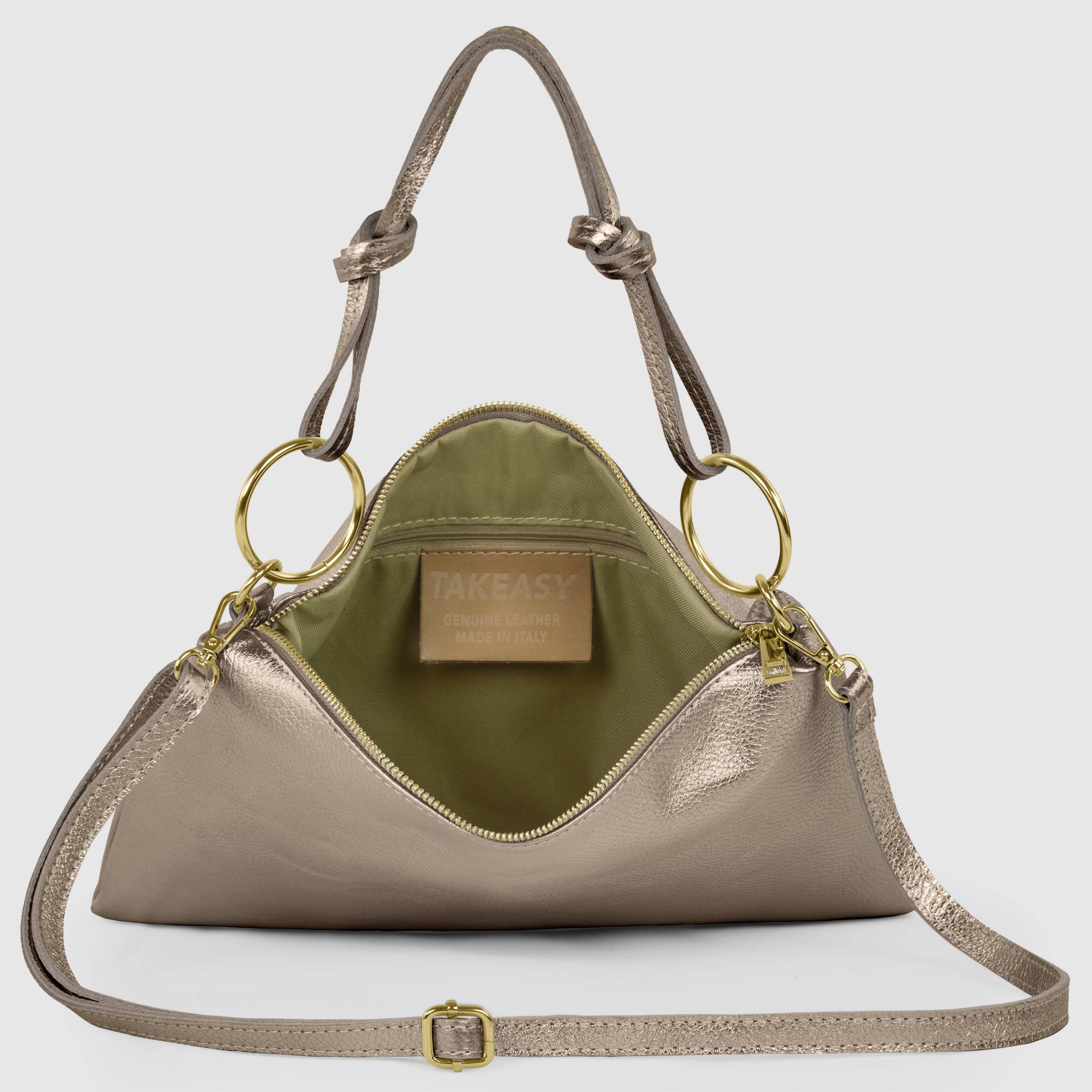TAKEASY - Wholesale Shoulder Bag - Women's - Italian Genuine Metallic Calf Leather Shoulder Bag 1715513