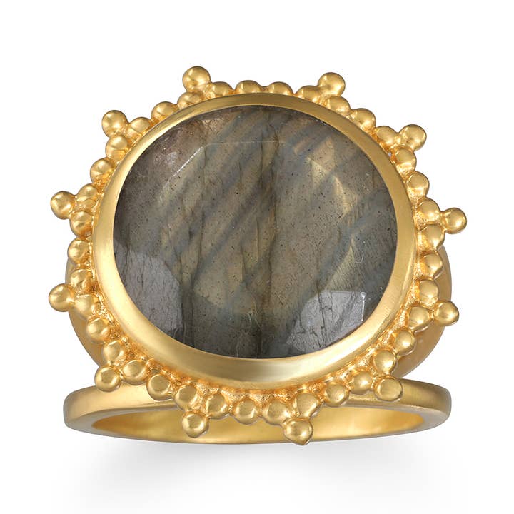 Bague en Labradorite Étoilée ~ Taille 6 pour la vente par Satya Jewelry