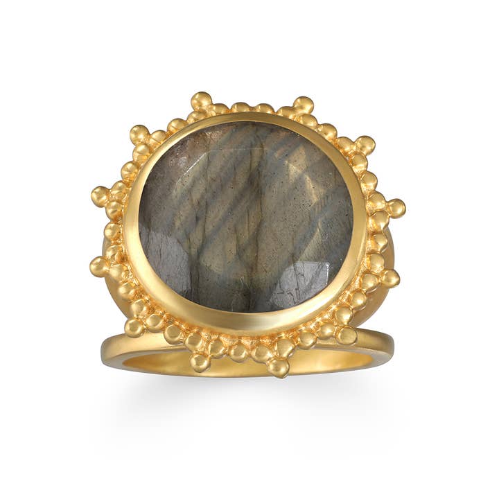 Bague en Labradorite Étoilée ~ Taille 6 pour la vente par Satya Jewelry
