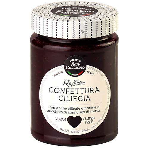 Confettura Extra Di Ciliegie Amarene 340 g - Vegan per la vendita all'ingrosso da parte di CASCINA SAN CASSIANO SRL