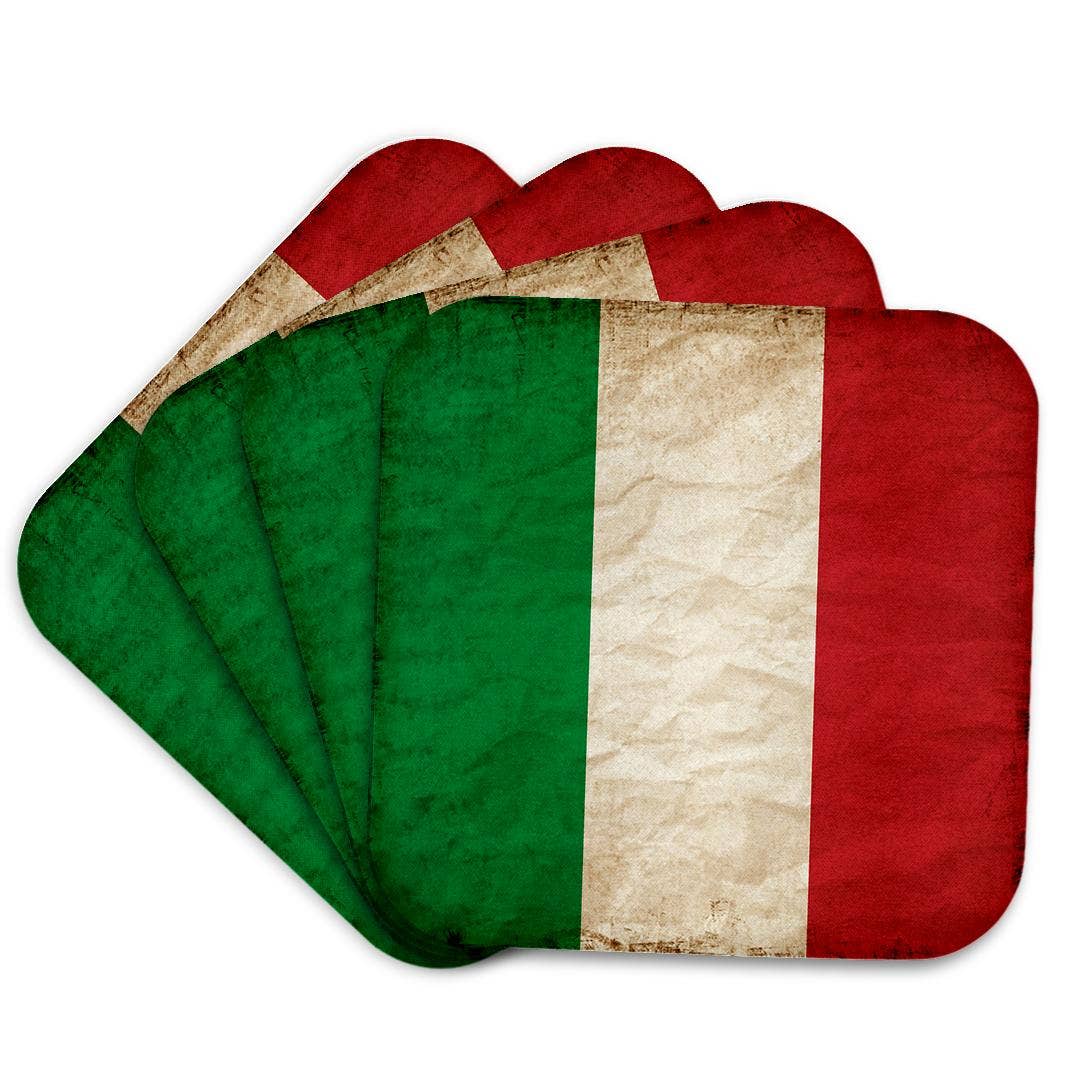 3dRose - Wholesale Coasters - 3dRose, Italian Flag Old Look Trendy Work , Coaster7