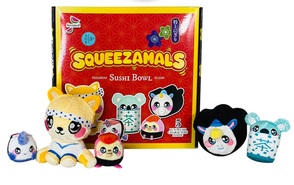 Beverly Hills Teddy Bear Company - Wholesale Stuffed/Plush Toy - Kids & Baby - Squeezamals World of Food - Chirashi Sushi Bowl Kids Playset