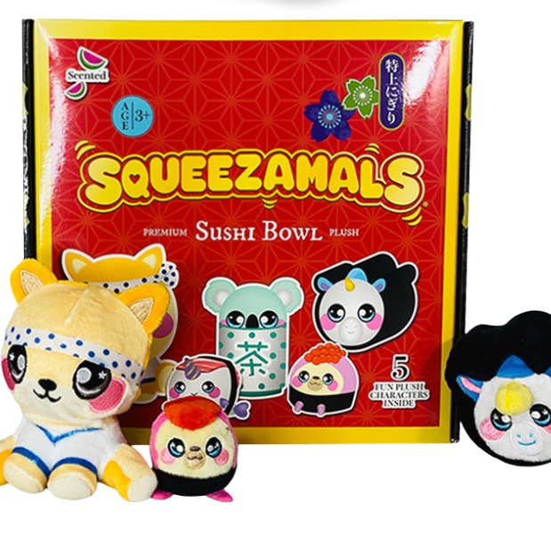 Beverly Hills Teddy Bear Company - Wholesale Stuffed/Plush Toy - Kids & Baby - Squeezamals World of Food - Chirashi Sushi Bowl Kids Playset0