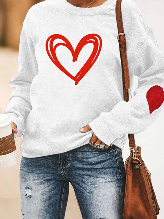 UNISHE - Wholesale Graphic Sweatshirt - Women's - Mothers Day Heart Classic Crew Sweatshirt STC189D058