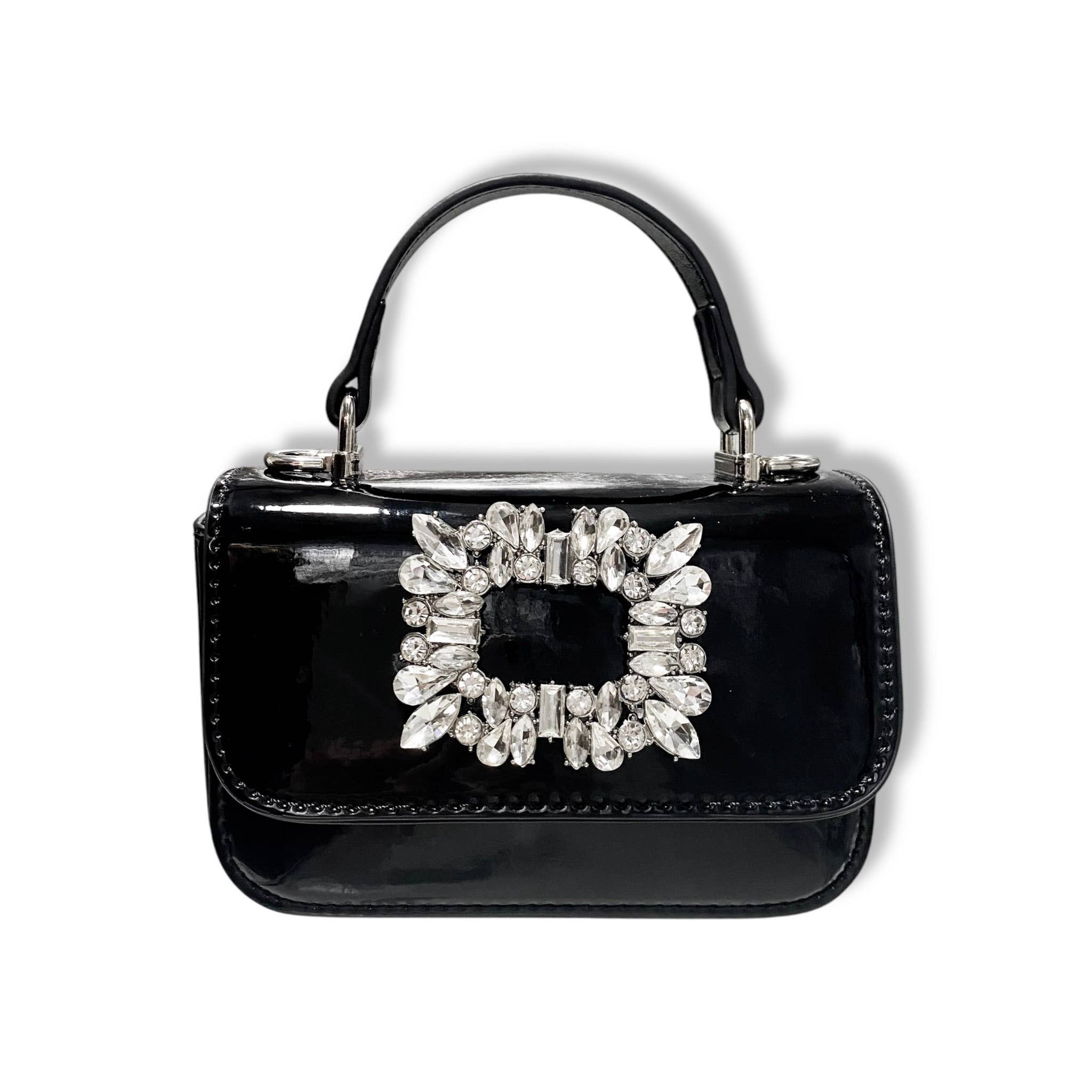 Doe a Dear - Vente Sac à bandoulière – enfant - B1383 Sac Verni Décoré de Strass (5 Couleurs)0