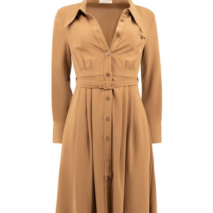 ANA MALIK Brown Knee Length Dress for wholesale by Ana Malik LLC