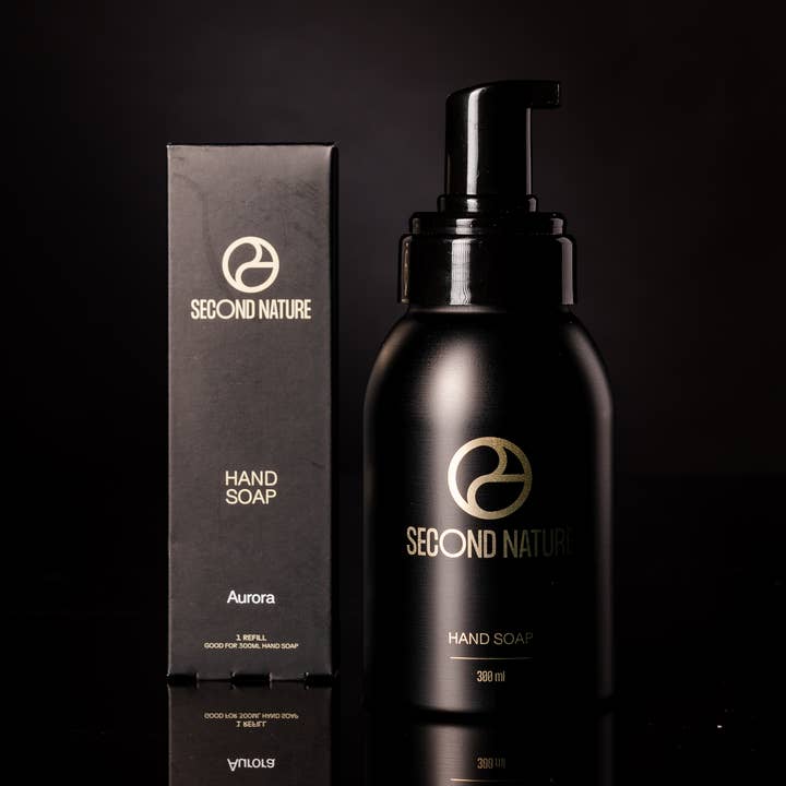 Second Nature - Wholesale Hand Soap/Wash - Hand soap refill bottle 300 ml-black-aluminum-recycle-foam pump0