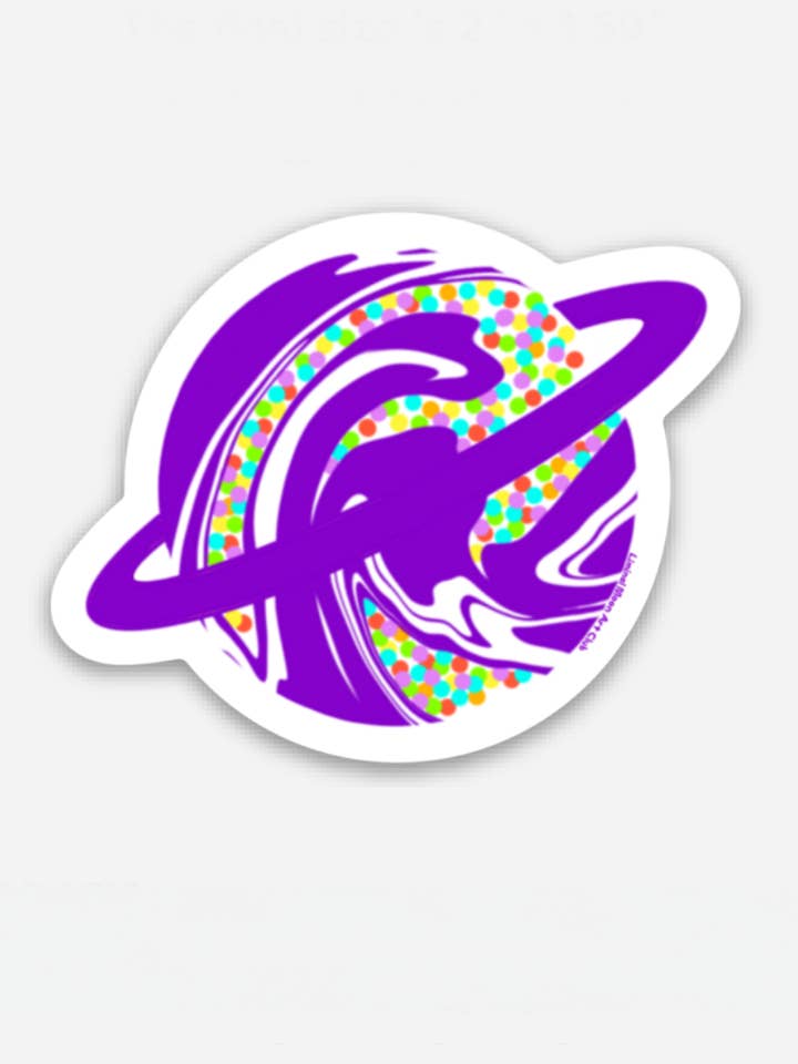 Swirly Saturn Mini Sticker for wholesale by Liminal Moon Art Club