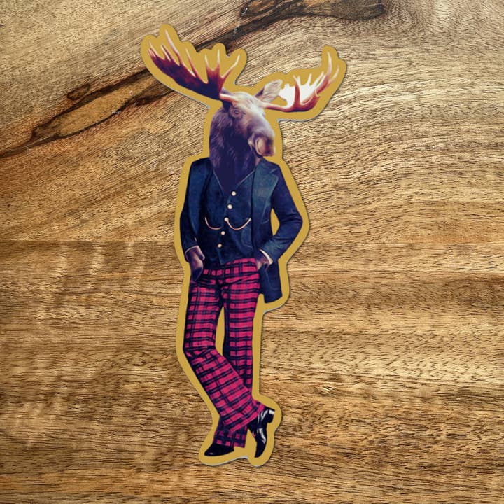 Moose in Clothes funny animal sticker for wholesale by Colossal Sanders