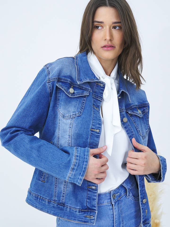 “Mariette” REGULAR FIT DENIM JACKET for wholesale by ANA & LUCY