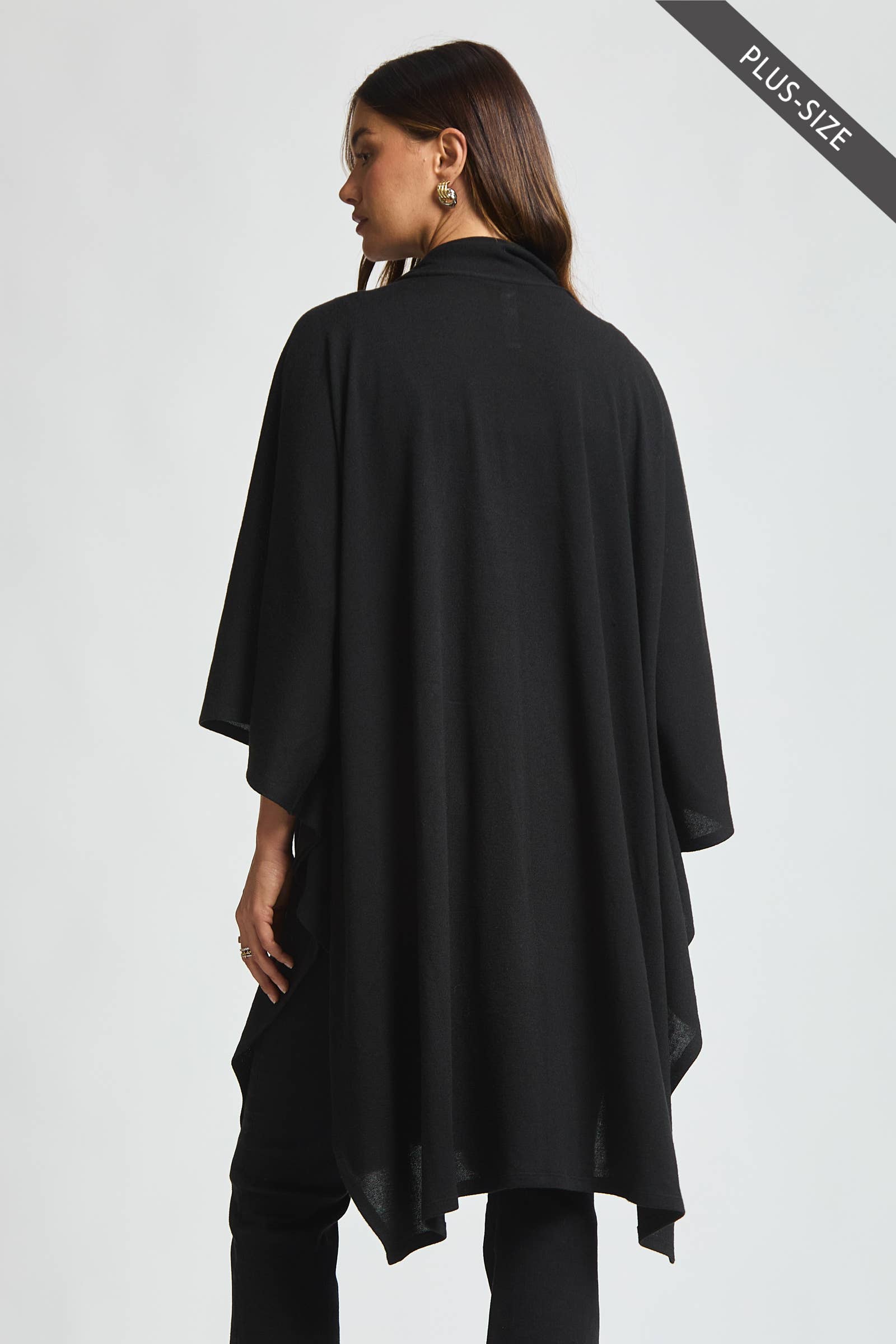 Dear Scarlett - Wholesale Poncho - Women's - PLUS SIZE Flowy Draped Poncho Top23