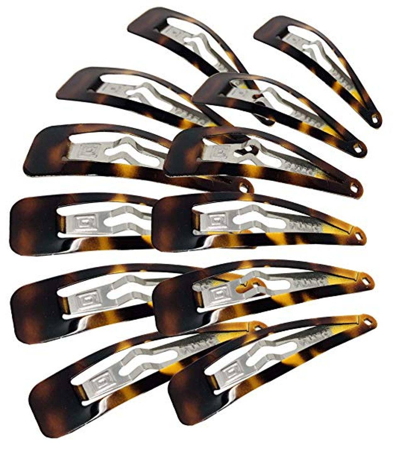 Parcelona - Wholesale Hair Pin - Parcelona French Medium Shell Pack of 12 Clic Clac Metal Snap Hair Pins1