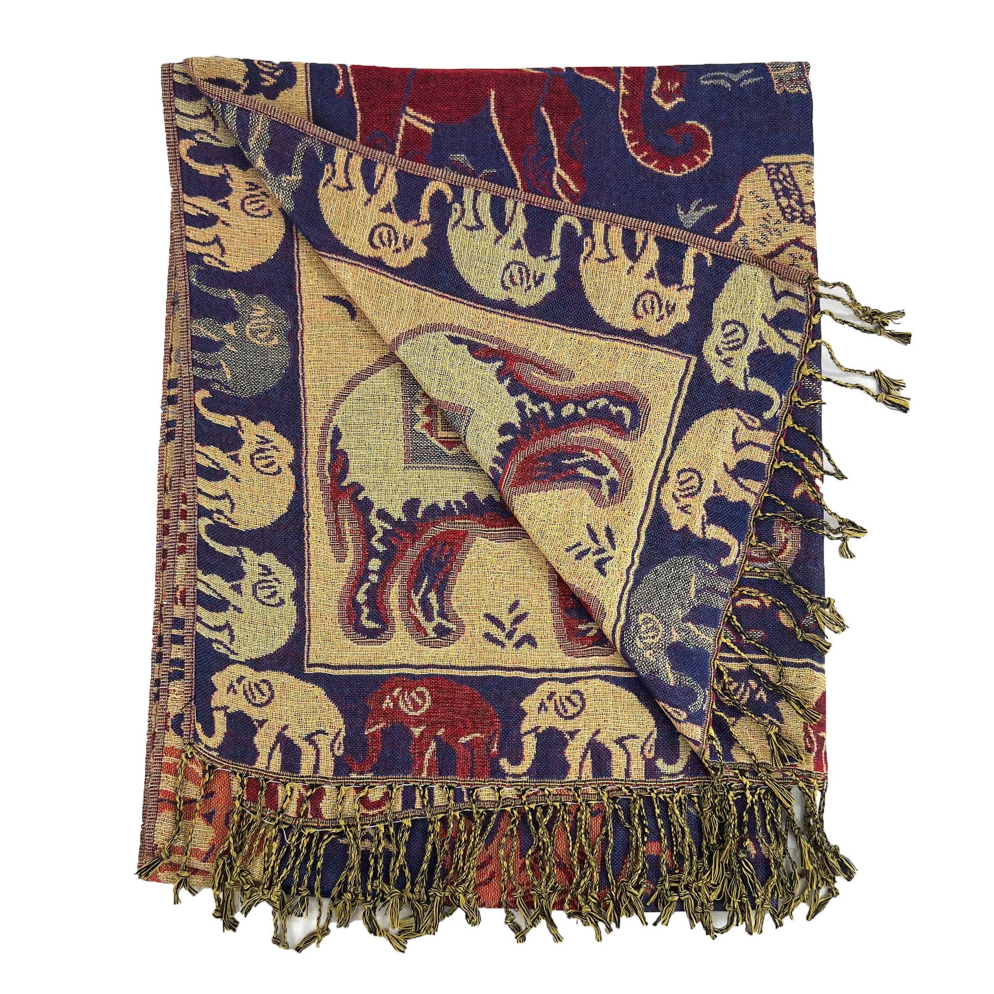 ASSORTED Metallic Pashmina Elephant Pattern GM35 (12PC) for wholesale on Faire7