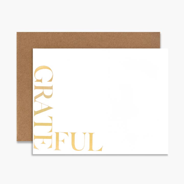 Souvenir Stationery - Wholesale Thank You Card - Grateful Foil Greeting Card Modern Thank You Card