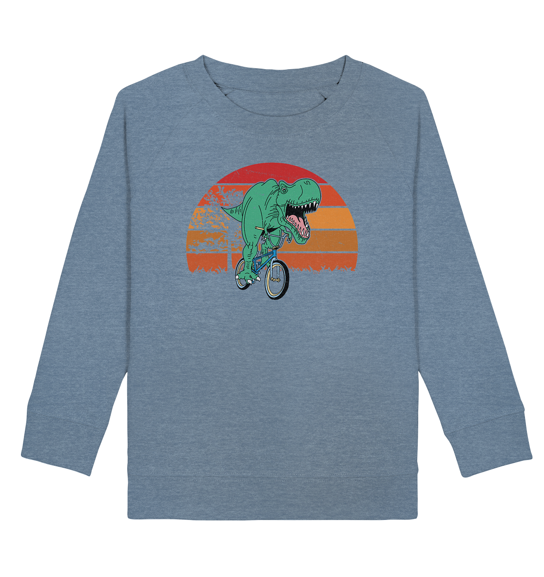 Tigerlino® - Wholesale Sweatshirt - Kids - Trex bicycle retro dinosaur kids sweatshirt6
