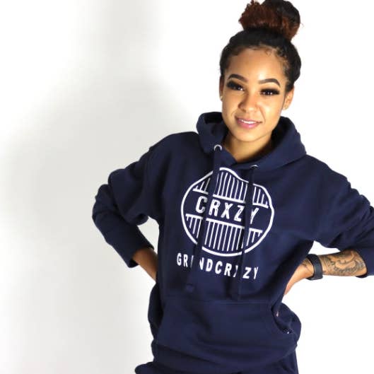 GrindCrxzy - Moletom com capuz marinho “White Bridge” por atacado de GrindCrxzy