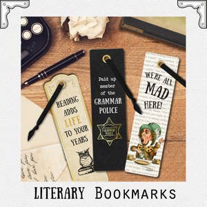 Fun and Food Bookmarks, Metal Bookmarks for Fun and Foodie Booklovers