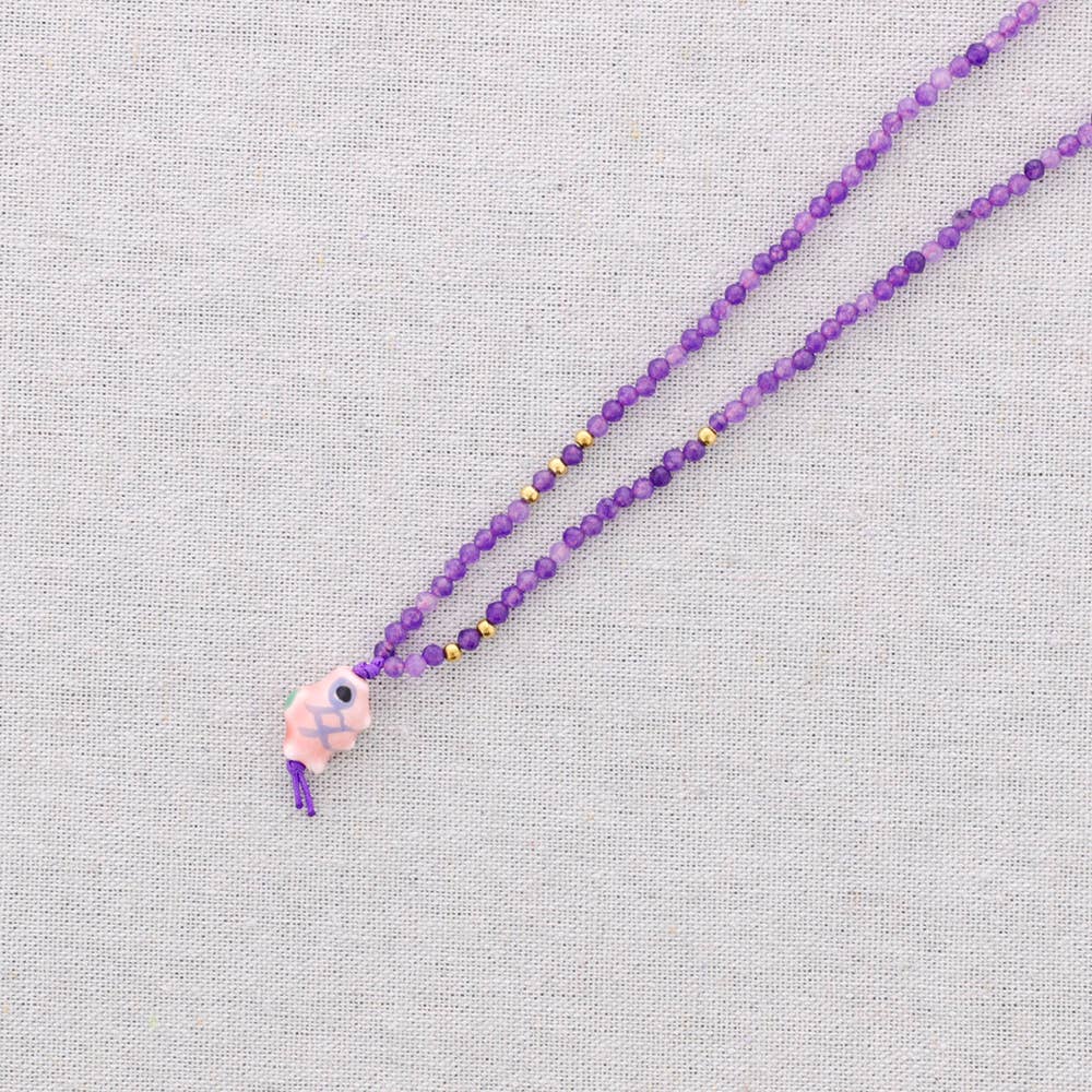 Sonata - Vente Bijoux à boutons pression - Collier ras-du-cou en acier avec pendentif en céramique15