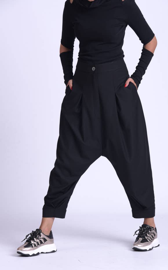 Metamorphoza - Wholesale Pants - Women's - Black Loose Pants3