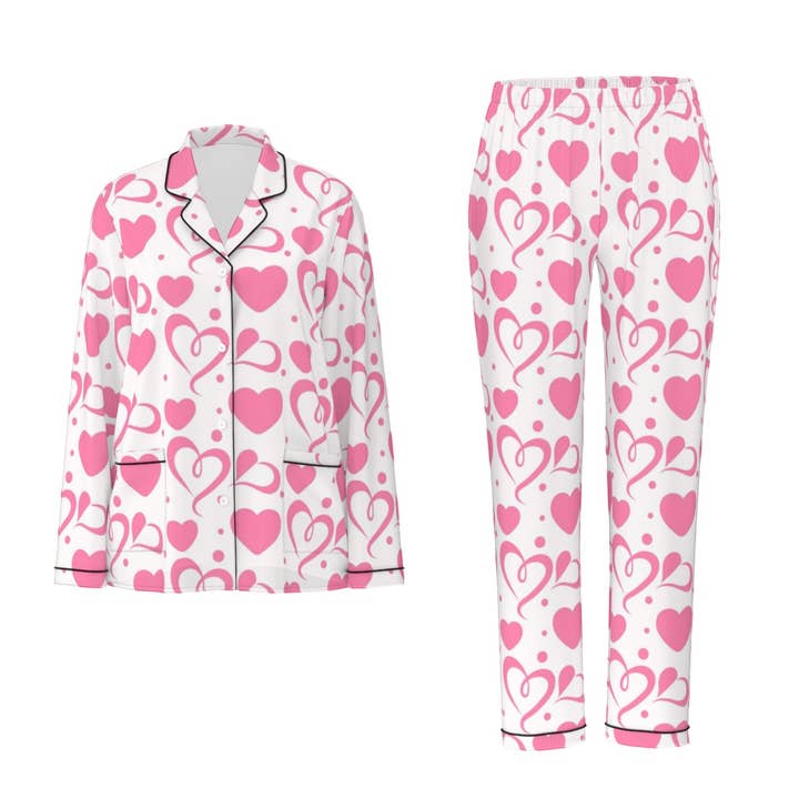 Pink Hearts I Radiate Pure Self Love Pyjama-Set für Damen für den Großhandel von Positive Pj’s