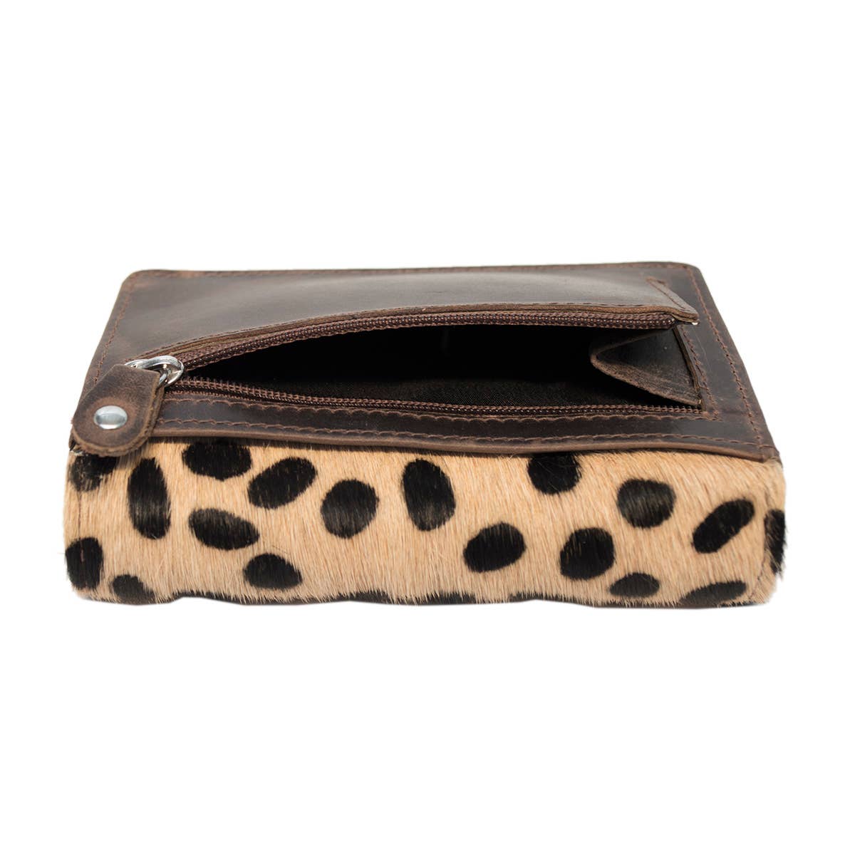 Arrigo - Wholesale Wallet - Women's - Dark Brown Leather Ladies Wallet - Animal Print - Arrigo24