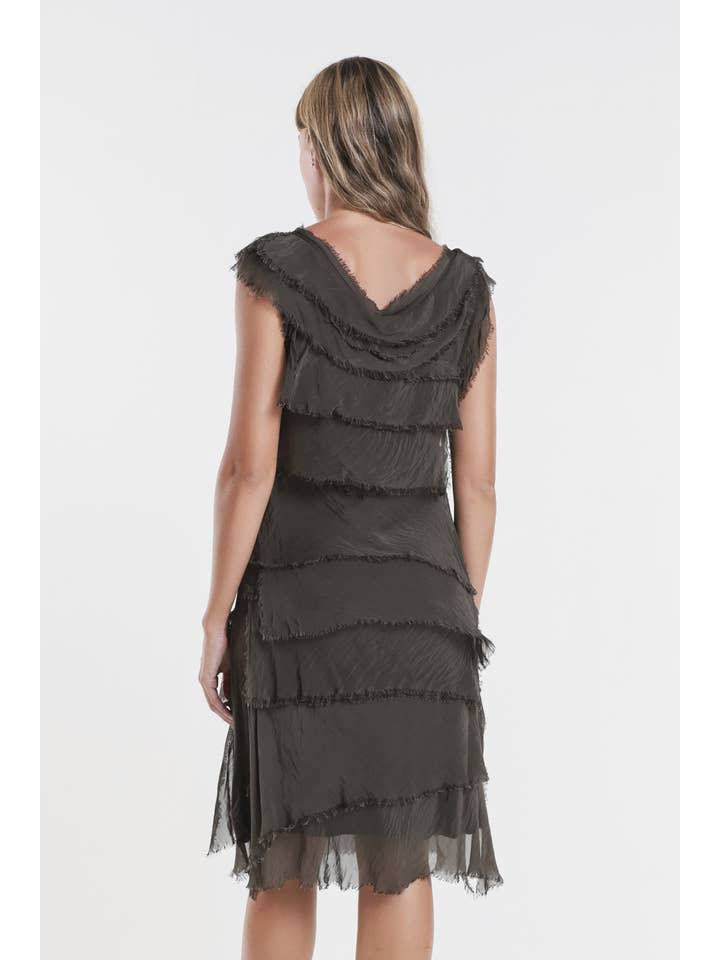 TINA Stephens Italy/Tees By Tina - Wholesale Dress – Women's - Mariana Silk Ruffle Dress (DT202)38