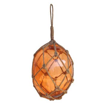 Wholesale Amber Japanese Glass Ball Fishing Float With Brown Netting  Decoration 12 for your store - Faire