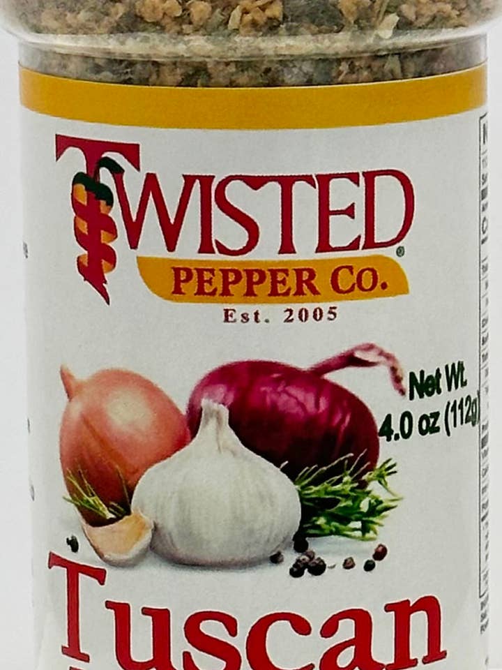 Assaisonnement toscan à l'ail rôti 4,0 oz pour la vente par Twisted Pepper Co