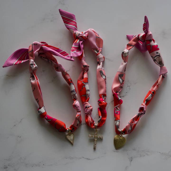 Deep South Originals, LLC - Wholesale Scarf - Women's - Scarf Necklace ~ Pink Horse Pattern